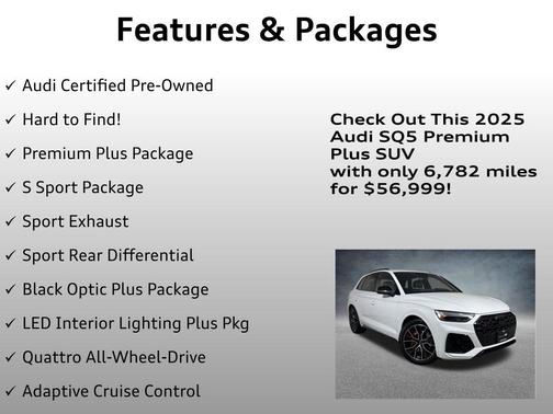 Glacier White Metallic 2025 Audi SQ5 3.0T Premium Plus