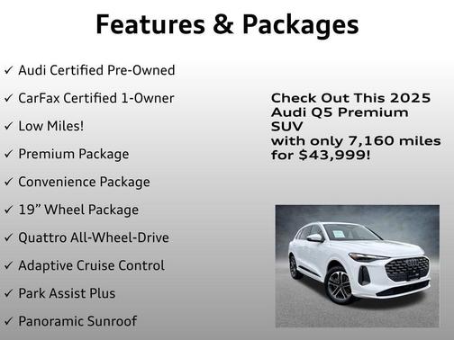 Arkona White 2025 Audi Q5 2.0T Premium