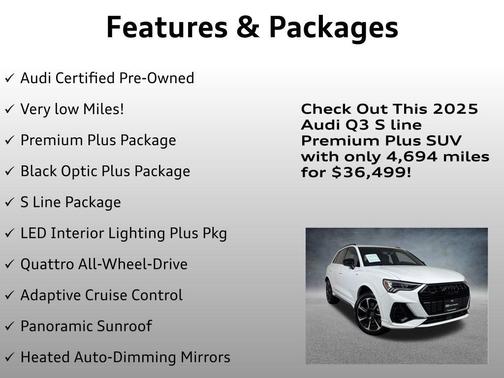 Glacier White Metallic 2025 Audi Q3 45 S line Premium Plus