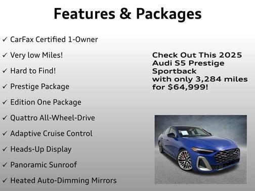 Ascari Blue Metallic 2025 Audi S5 3.0T Prestige