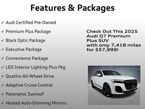 Glacier White Metallic 2025 Audi Q7 55 Premium Plus