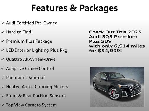Mythos Black Metallic 2025 Audi SQ5 3.0T Premium Plus