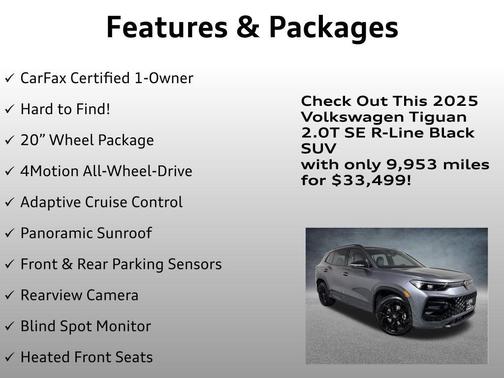Platinum Gray Metallic 2025 Volkswagen Tiguan 2.0T SE R-Line Black 4MOTION