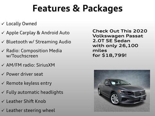 Platinum Gray Metallic 2020 Volkswagen Passat 2.0T SE