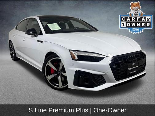 Glacier White Metallic 2023 Audi A5 Sportback 45 S Line Premium Plus
