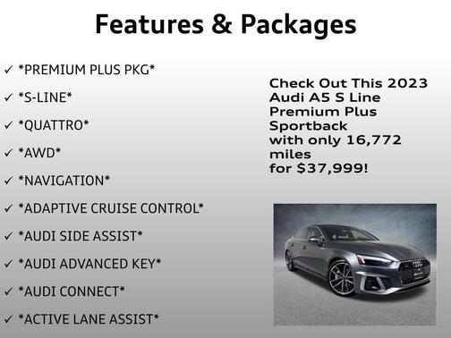 2023 Audi A5 Sportback 45 S Line Premium Plus