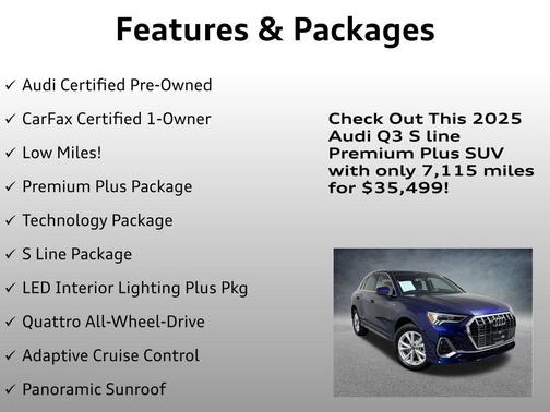 Navarra Blue Metallic 2025 Audi Q3 45 S line Premium Plus