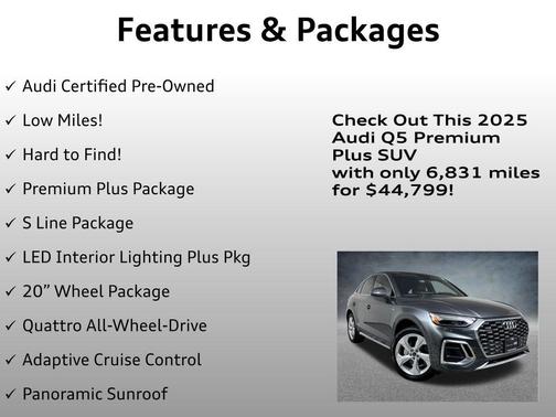 Daytona Gray Pearl Effect 2025 Audi Q5 45 S line Premium Plus