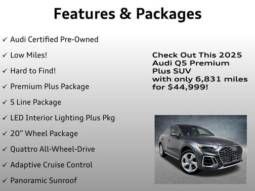 Daytona Gray Pearl Effect 2025 Audi Q5 45 S line Premium Plus