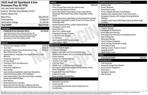 2025 Audi Q5 45 S line Premium Plus
