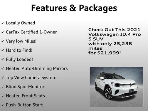 Glacier White Metallic/Black Roof 2021 Volkswagen ID.4 Pro S