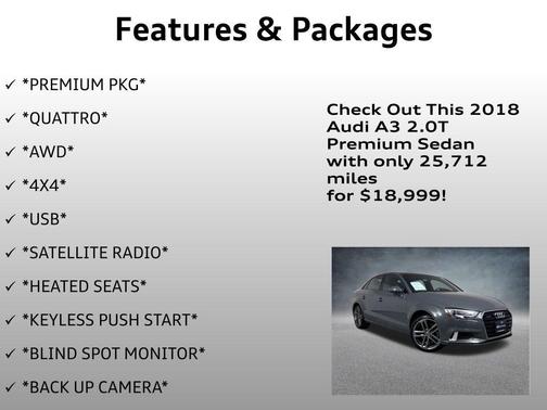 2018 Audi A3 2.0T Premium