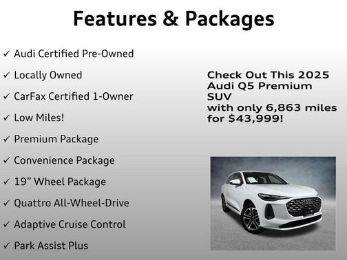 Glacier White Metallic 2025 Audi Q5 2.0T Premium
