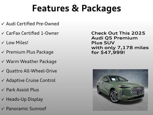 District Green Metallic 2025 Audi Q5 2.0T Premium Plus