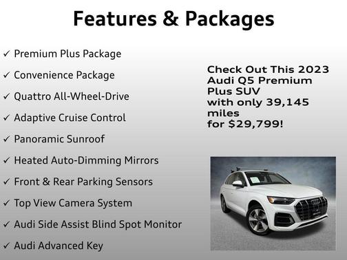Glacier White Metallic 2023 Audi Q5 40 Premium Plus