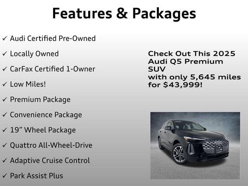 Mythos Black Metallic 2025 Audi Q5 2.0T Premium