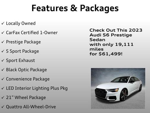 Glacier White 2023 Audi S6 2.9T Prestige