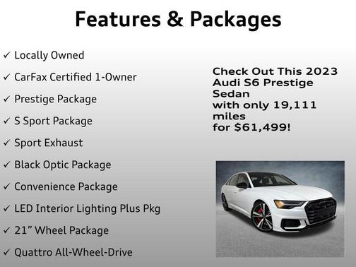 Glacier White 2023 Audi S6 2.9T Prestige