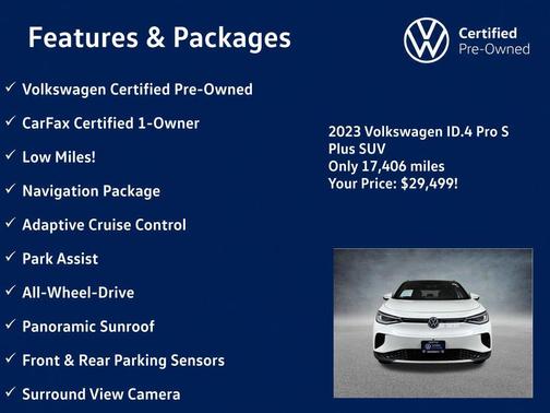 Opal White w/Black Roof 2023 Volkswagen ID.4 Pro S Plus