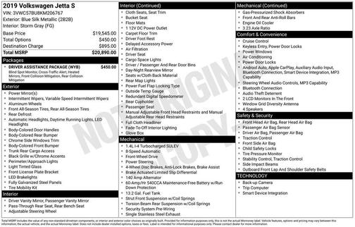 Blue Silk Metallic 2019 Volkswagen Jetta 1.4T S