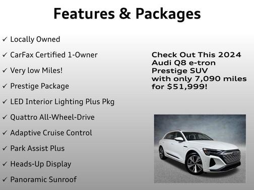 Glacier White Metallic 2024 Audi Q8 e-tron Prestige