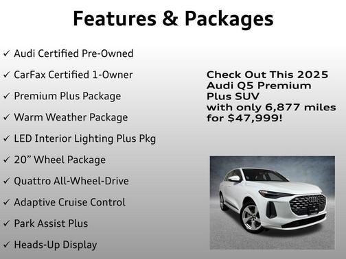 Glacier White Metallic 2025 Audi Q5 2.0T Premium Plus