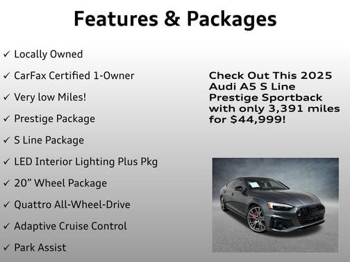 Daytona Gray Pearl Effect 2025 Audi A5 Sportback 45 S Line Prestige