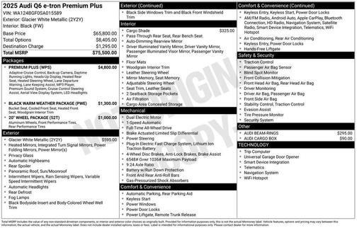 Glacier White Metallic 2025 Audi Q6 e-tron Premium Plus