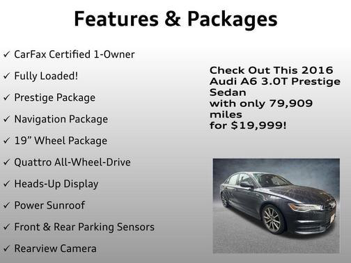 Moonlight Blue Metallic 2016 Audi A6 3.0T Prestige Quattro