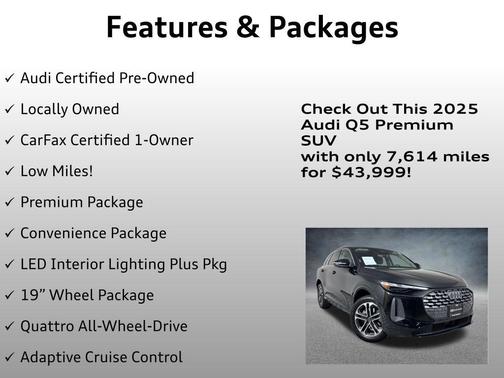 Mythos Black Metallic 2025 Audi Q5 2.0T Premium