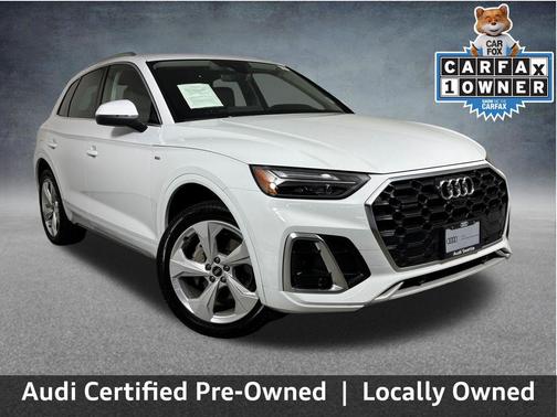 Glacier White Metallic 2025 Audi Q5 45 S line Premium Plus