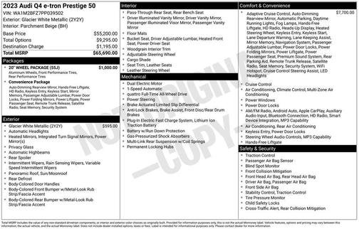 Glacier White 2023 Audi Q4 e-tron Prestige