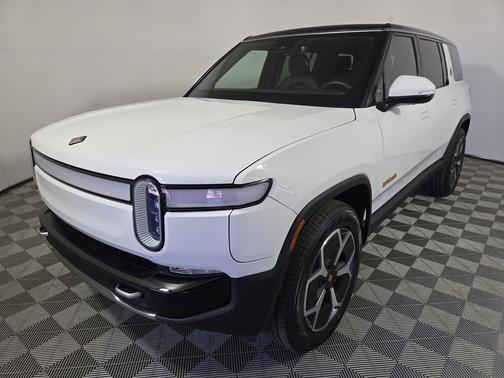 Glacier White 2024 Rivian R1S Adventure Quad Motor Large Pack