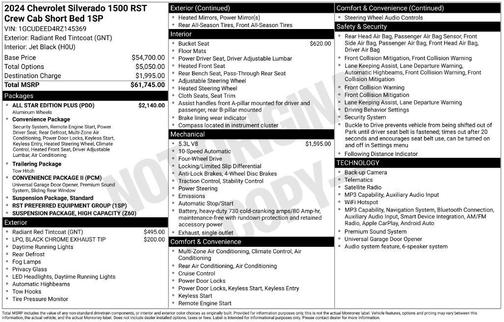 Radiant Red Tintcoat 2024 Chevrolet Silverado 1500 RST