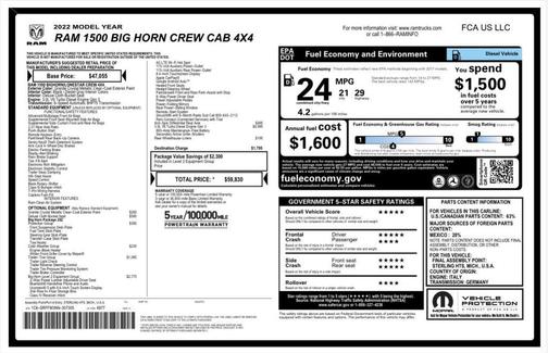 Granite Crystal Metallic Clearcoat 2022 RAM 1500 Big Horn/Lone Star