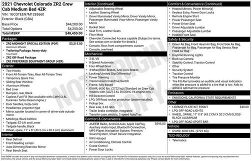 2021 Chevrolet Colorado ZR2