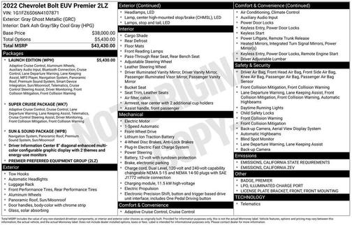 2022 Chevrolet Bolt EUV Premier
