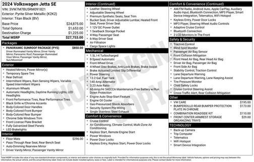 2024 Volkswagen Jetta 1.5T SE