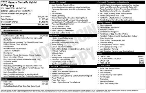 2025 Hyundai SANTA FE HEV Calligraphy