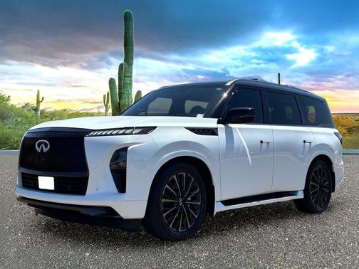 Radiant White/Black Obsidian 2025 INFINITI QX80 AUTOGRAPH AWD