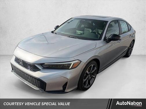 Solar Silver Metallic 2026 Honda Civic Hybrid Sport Touring