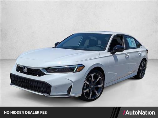 Platinum White Pearl 2026 Honda Civic Hybrid Sport Touring