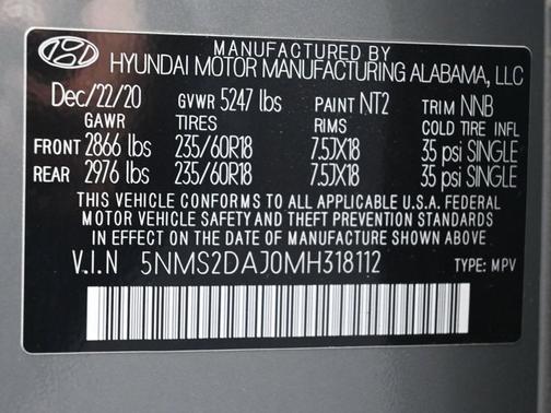 2021 Hyundai SANTA FE SEL