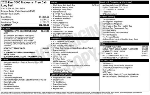 2026 RAM 3500 Tradesman
