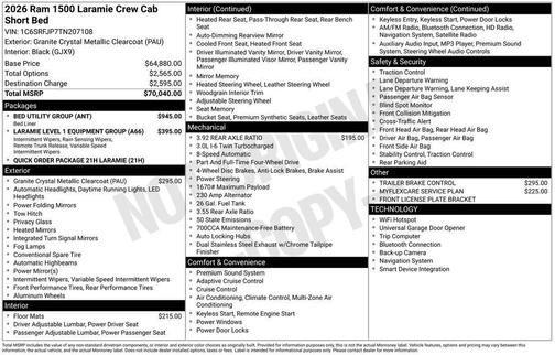2026 RAM 1500 Laramie