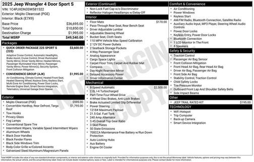 2025 Jeep Wrangler Sport