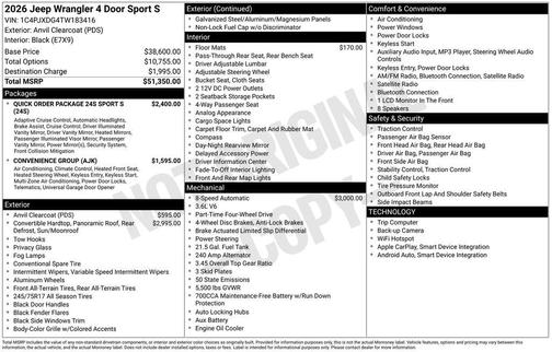 2026 Jeep Wrangler Sport