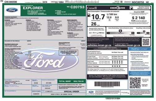 Iconic Silver Metallic 2022 Ford Explorer XLT