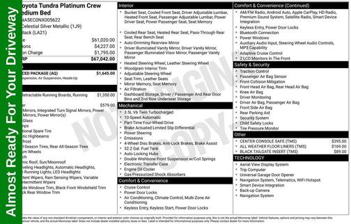 Celestial Silver Metallic 2022 Toyota Tundra Platinum