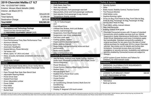 2019 Chevrolet Malibu LT